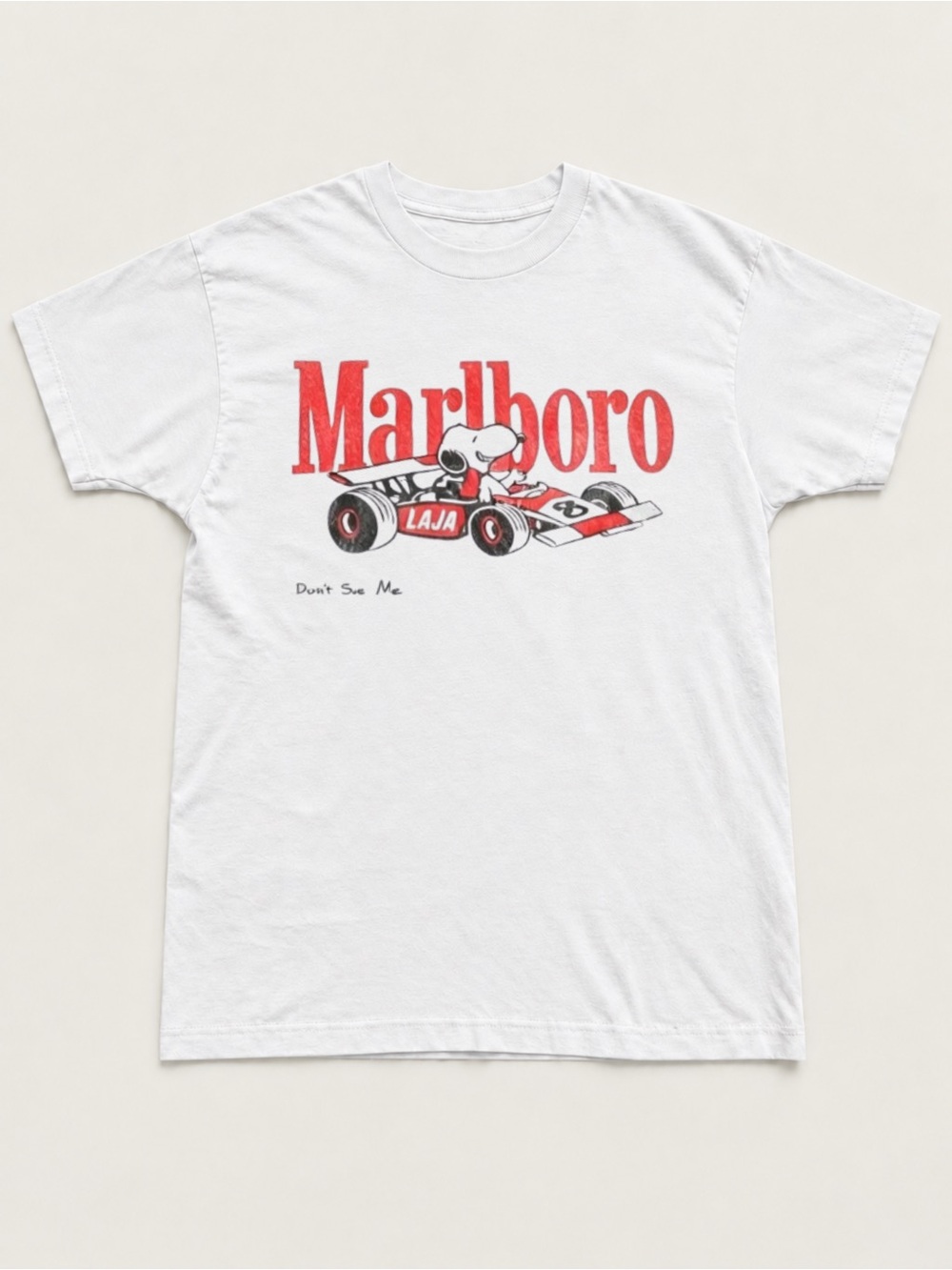 Snoopy Marlboro Racing Car Graphic Unisex T-shirt